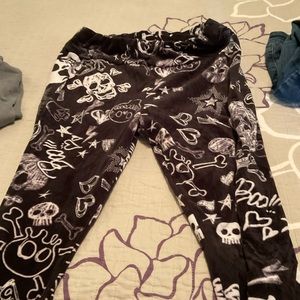 Velour skeleton pants
